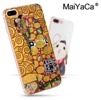 MaiYaCa Gustav Klimt Mäkké Priehľadný Kryt puzdro pre iPhone X 8 7 6 6 Plus 5 5S SE 4S