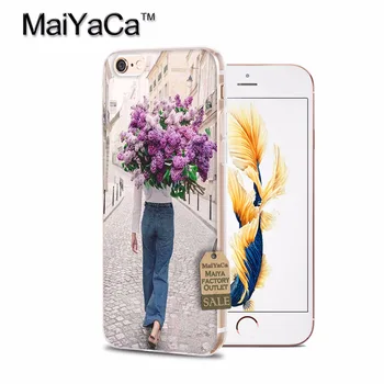 MaiYaCa Lila kvety transparentné mäkké tpu telefón puzdro pre iPhone X 6 6 7 7plus 8 8Plus 4 4S 5 5S 5C prípade coque