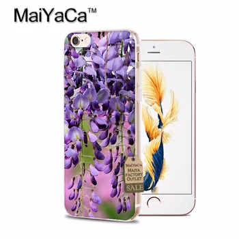 MaiYaCa Lila kvety transparentné mäkké tpu telefón puzdro pre iPhone X 6 6 7 7plus 8 8Plus 4 4S 5 5S 5C prípade coque