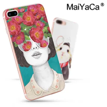 MaiYaCa Módne dievča optimista rose tónované sklá tým, Laura Hrobov telefón prípade fo iPhone 8 7 6 6 Plus X 5 5S SE 5C 4 4S