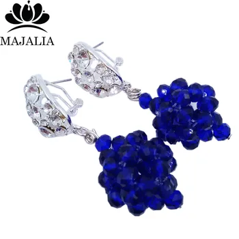 Majalia Módne Trendy Nigéria Svadobné Afriky Korálky Šperky Set Royal blue Crystal Náhrdelník Svadobné Šperky Sady 6ST0020