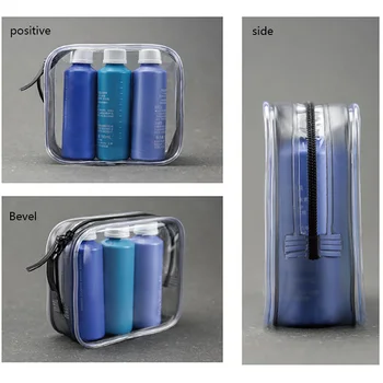 Make-up Nástroje a Príslušenstvo Nepremokavé PVC Transparentné Ženy Cestovanie Zips Storrage Naplniteľné Fľaše Multifunkčné Kozmetická Taška