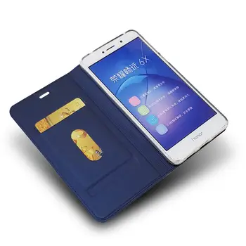 MAKEULIKE Slim Magnetické puzdro Pre HuaWei Honor 6X Flip Cover PU Koža Mobilného Telefónu, Tašky, obaly Na Počesť 6X Honor6X