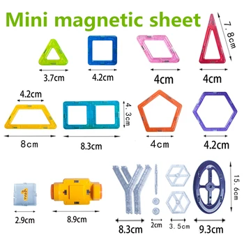 Maloobchod 1pcs Mini Magnetické Dizajnér Hračka pre Deti, Vzdelávacie Hračky Plastové Tvorivé Tehly Osvietil Magnetické Stavebné Bloky