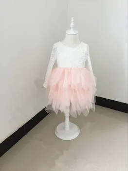 Maloobchod 2018 Dievčatá v lete sladké čipky princezná šaty , dievčatá dlhý rukáv šaty , kostým princezná , RR012
