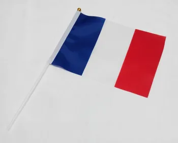 Malé Francúzsko Strane Mávali Národnej Vlajky 14*21 cm #8 Polyester Vlajka 10pcs/pack