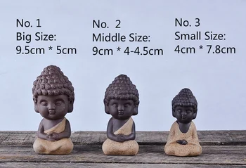 Malé sochy Budhu mních figúrka tathagátu India Jogy Mandala čaj pet fialová keramické remesiel Zakka dekoratívne keramické ozdoby