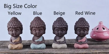 Malé sochy Budhu mních figúrka tathagátu India Jogy Mandala čaj pet fialová keramické remesiel Zakka dekoratívne keramické ozdoby