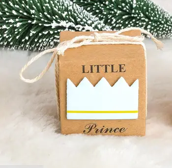 Malý Princ alebo Princesskraft papier Koruny Prospech Candy Boxy Baby Sprcha Krst Narodeniny Láskavosti Bonbonniere Darčekové Krabice
