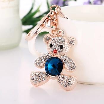 Malý roztomilý medveď kúzlo crystal prívesok charm ženy peňaženky taška keyring keychain šperky ysk058 krásne darčeky