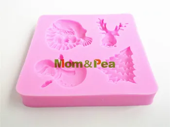 Mama&Pea 0456 Doprava Zadarmo Vianočný Strom & Sob Tvarované Silikónové Formy Cake Decoration Fondant Tortu 3D Plesní