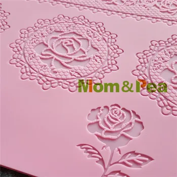Mama&Pea GX225 v Kombinácii Čipky Pad Formy Cake Decoration Fondant Tortu 3D Formy potravinársky Silikón Plesne