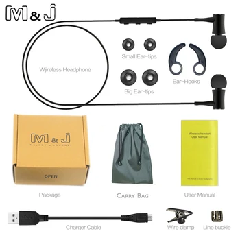 M&J Bluetooth Slúchadlá Inteligentný On/Off Magnetické Slúchadlá Bezdrôtové slúchadlá s Mikrofónom Sweatproof Stereo Headset