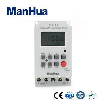Manhua 220V AC Vstup 7 Dní Programovateľné 24 hodín ČASOVAČ PREPÍNANIE Času Relé Výstup