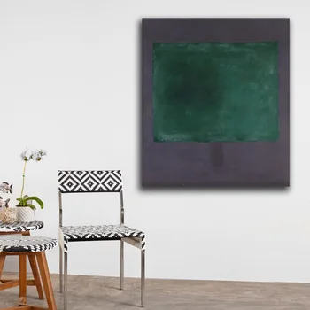 Mark Rothko (Zelená Hnedá) Štýl tlače Frameless bez rámu olejomaľba Sprej Plátno Nepremokavé airbrush námestie dizajn umenie