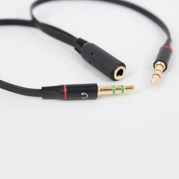 Marsnaska 3,5 mm Black Slúchadlá Slúchadlá Audio Kábel Micphone Y Splitter Adaptér 1 Žena 2 male Pripojený Kábel na Notebook PC