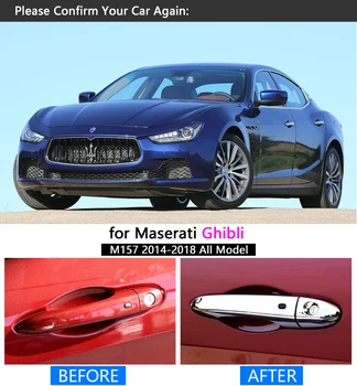 Maserati Ghibli M157 Luxusné Chrome Dverí Rukoväť Kryt Výbava Nastaviť 2016 2017 2018 Auto Príslušenstvo Nálepky Auto Styling