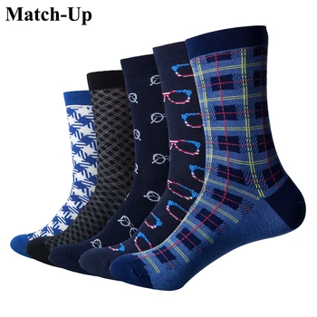 Match-Up Mužov Okuliare Typu Biznis Farby, Bavlnené Ponožky (5 párov/lot )