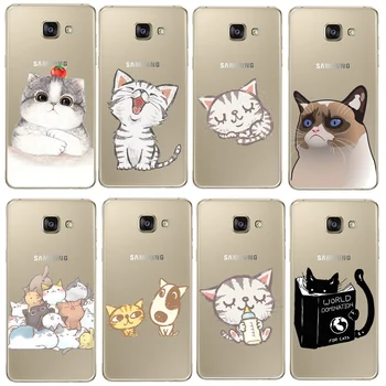Matný Pevného Plastu Super Cute Cat Obal Pre Samsung Galaxy A3 A5 A7 J1 J3 J5 J7 2016 2017 Kreslená Myš Kryt Telefónu Shell