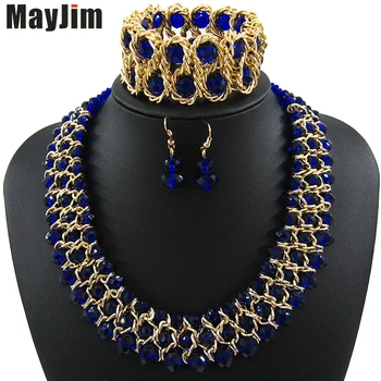 MayJim Vyhlásenie náhrdelník 2017 módne šperky nastavuje Ručne vyrábané korále reťazca crystal dubaj šperky sady Vintage Bijoux Príslušenstvo