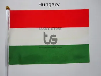 Maďarsko vlajky Zástavy doprava zadarmo Rukou máva Vlajkou 10pcs/set Národnej Vlajky Maďarskej 14*21 cm