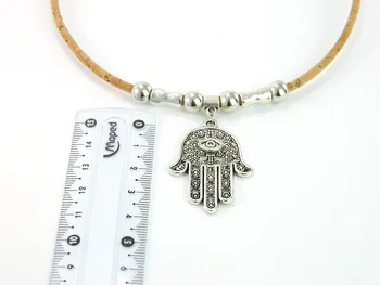 MB Korku Fatimy náhrdelník portugalského korku fatimy ruka, Oko Boha, múdrosť strane, módne, originálne, ručne vyrábané NE-1030