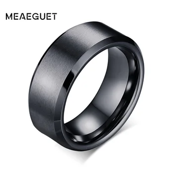 Meaeguet 8mm Široké Pevné Zlata-farebná Žiarovka Snubné Prstene Pre Mužov Šperky Vysokej Kvality Karbid Volfrámu Prstene Snubné prstene