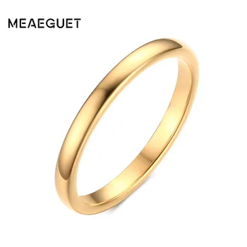 Meaeguet Volfrámu Krúžok 2 MM Široké Zlatá/Strieborná Farba Karbid Volfrámu Prstene Pre Ženy, Svadobné Prst Šperky
