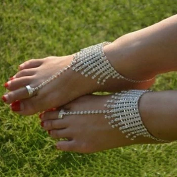 Meetcute Biely Lesk Cubic Zirconia Ponožky pre Ženy, Dievčatá Luxusné Pláži Šperky Sandál Hot Predaj Anklet Náramok Na Nohu
