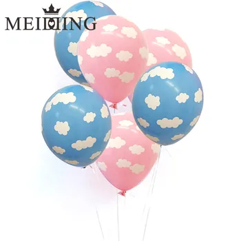 MEIDDING-10pcs 12inch Roztomilý Biely Oblak, Latexový Balón Baby Sprcha Dekor Deti Prospech Prvé Balóny Happy Birthday Party Dodávky