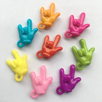 Meideheng Akryl Víťazstvo gesto modelovanie korálky pre Šperky, takže Prívesok zavesenie otvor DIY náramok detské hračky 30pcs/taška