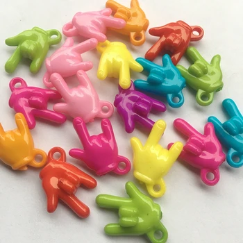 Meideheng Akryl Víťazstvo gesto modelovanie korálky pre Šperky, takže Prívesok zavesenie otvor DIY náramok detské hračky 30pcs/taška