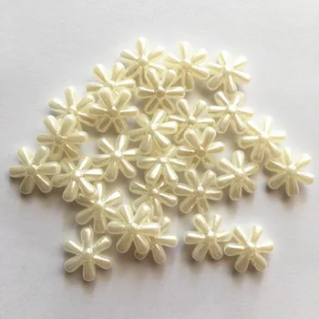 Meideheng imitácia perly slnečnice snehové Vločky tvar Rovno otvor upscale náhrdelník korálky pre šperky, takže 15mm 110pcs/taška