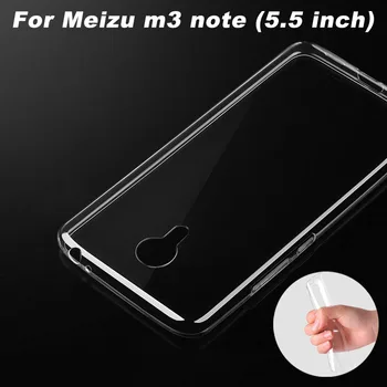 Meizu m3 poznámka puzdro 0.6 mm Ultratenké Transparentné TPU Mäkký Kryt Telefónu Prípade Meizu m5 poznámka Zadný Kryt Prípade (5.5 palcový)