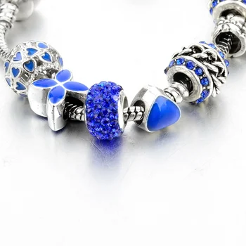 MELIHE Vintage Ďatelina Korálky Kúzlo Náramok Modré Sklenené Krištáľové Náramky, Prívesky Ženy Ručne vyrábané Šperky SBR160042