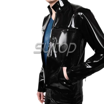 Men 's latex bunda s vysokým krku kaučukového latexu odev