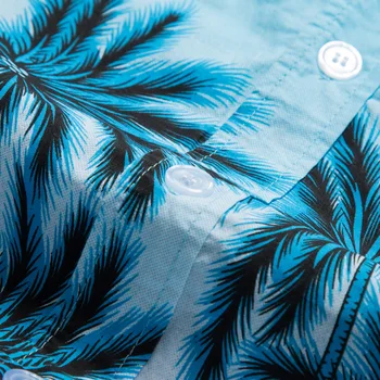 Mens Havajské Košele, Krátky Rukáv Tropical Palm Košele Mužov Lete camisa masculina Fantázie Pláži Košele Mužov Dovolenku Strany Oblečenie