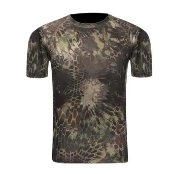 Mens Kamufláž T-shirt Spetsnaz Taktické Rýchle Suché Teens Košele Python Komprimovať Oblečenie Vojenské Bojové Krátke Rukávy T-shirts