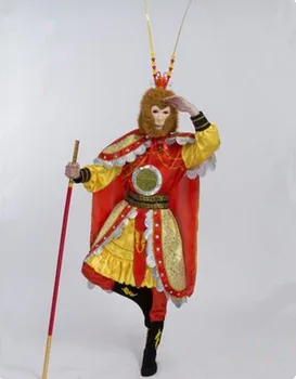 Mens opice kostým pre dospelých opice halloween kostým opice kostým opičí kráľ kostým sun wukong cosplay