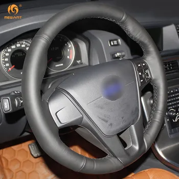 MEWANT Čierne Originálne Kožené Auto Volant, Kryt pre Volvo S60 V40 V60 V70 XC60