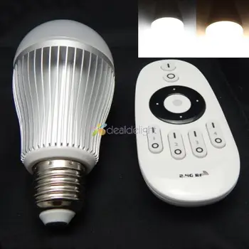 Mi.Svetlo 2.4 G E27 9W Bezdrôtový CW/WW Dual Biela LED Žiarovka Svetla Lampy Color temp Upraviť + 4-zóna, Bezdrôtové Diaľkové