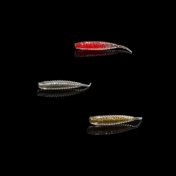 Micro Rybárske Japonsko Červ Swimbait Stávkovanie Hlavu, Mäkké Návnady 24pcs 4cm 0.4 g Shad Lietať Kapor Kremíka Rybárske Lure