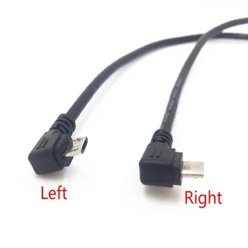 Micro USB Up & Down & Vľavo a Vpravo 90 ° Uhle Samec Samica Predlžovací Kábel 5Pin S skrutky Panel Mount Otvor 30 cm/50 cm