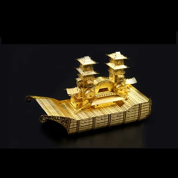 Microworld Modely Yangzhou Výletná Loď model DIY rezanie laserom obrazová Skladačka loď model 3D kovov Puzzle Hračky pre dospelých darček