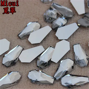 Micui 100ks 11*19 mm Váza tvar Akryl Kamienkami Tvárou Kamienkami Crystal Flatback Korálky Č Otvor ZZ220A