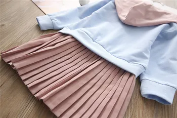 Mihkalev 2018 jar patchwork deti šaty pre dievčatá 5 rokov baby girl šaty dlhý rukáv deti hoodies oblečenie oblečenie