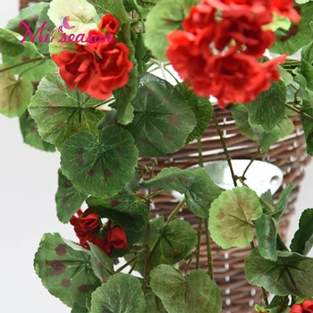 Miiseason Veľké Simulácia Begonia Kvet Viniča z Hodvábu Listy Ratan Viniča Umelé Závesné Dekoratívne Rastliny pre Domáce Svadbu