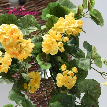 Miiseason Veľké Simulácia Begonia Kvet Viniča z Hodvábu Listy Ratan Viniča Umelé Závesné Dekoratívne Rastliny pre Domáce Svadbu