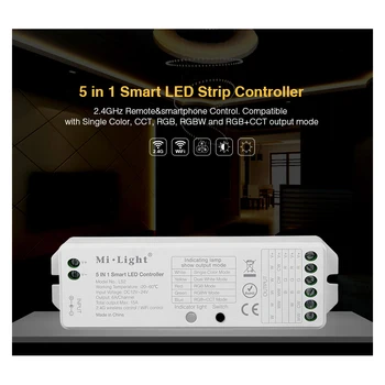 MiLight 2.4 G bezdrôtový 8 Pásmo FUT089 diaľkové;B8 Stenu Dotykový Panel;LS2 5IN 1smart led ovládač pre RGB+SCS led pásy