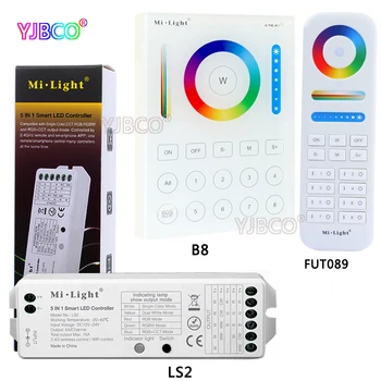 MiLight 2.4 G bezdrôtový 8 Pásmo FUT089 diaľkové;B8 Stenu Dotykový Panel;LS2 5IN 1smart led ovládač pre RGB+SCS led pásy